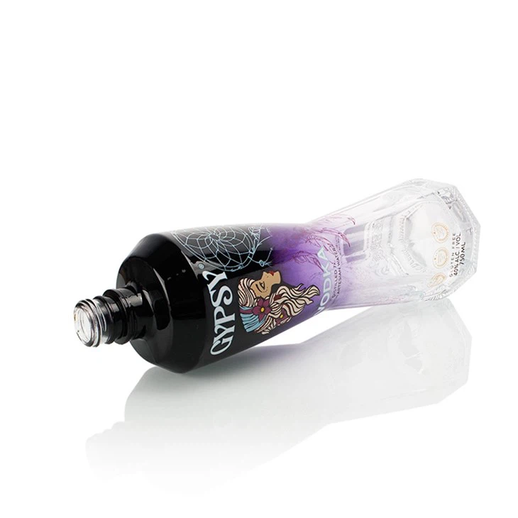 750ml Customize Stylish Curved Spirit Bottle suppliers