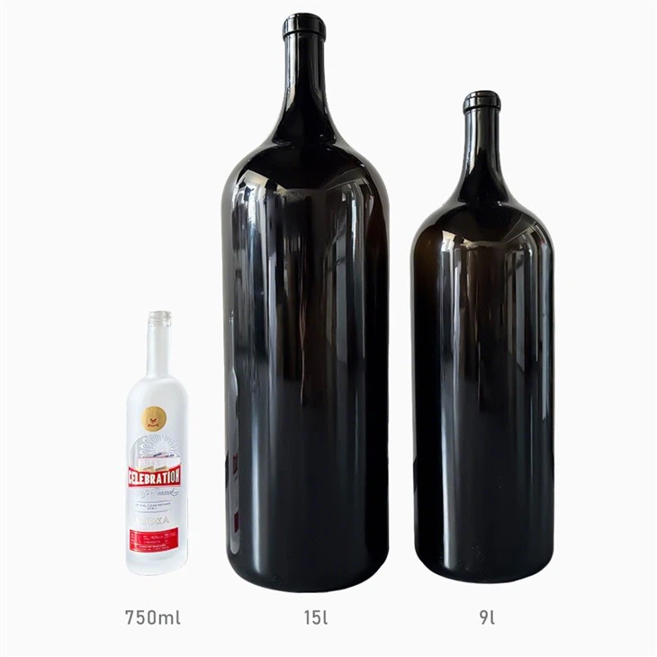 15L Large Capacity Winery Supply Glass Bordeaux Wine Bottles