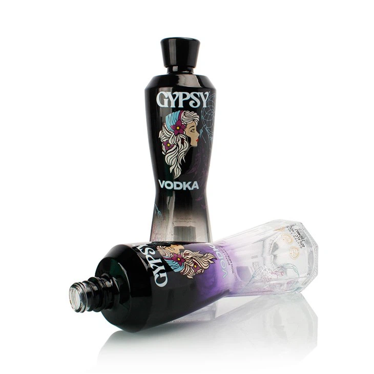 750ml Customize Stylish Curved Spirit Bottle