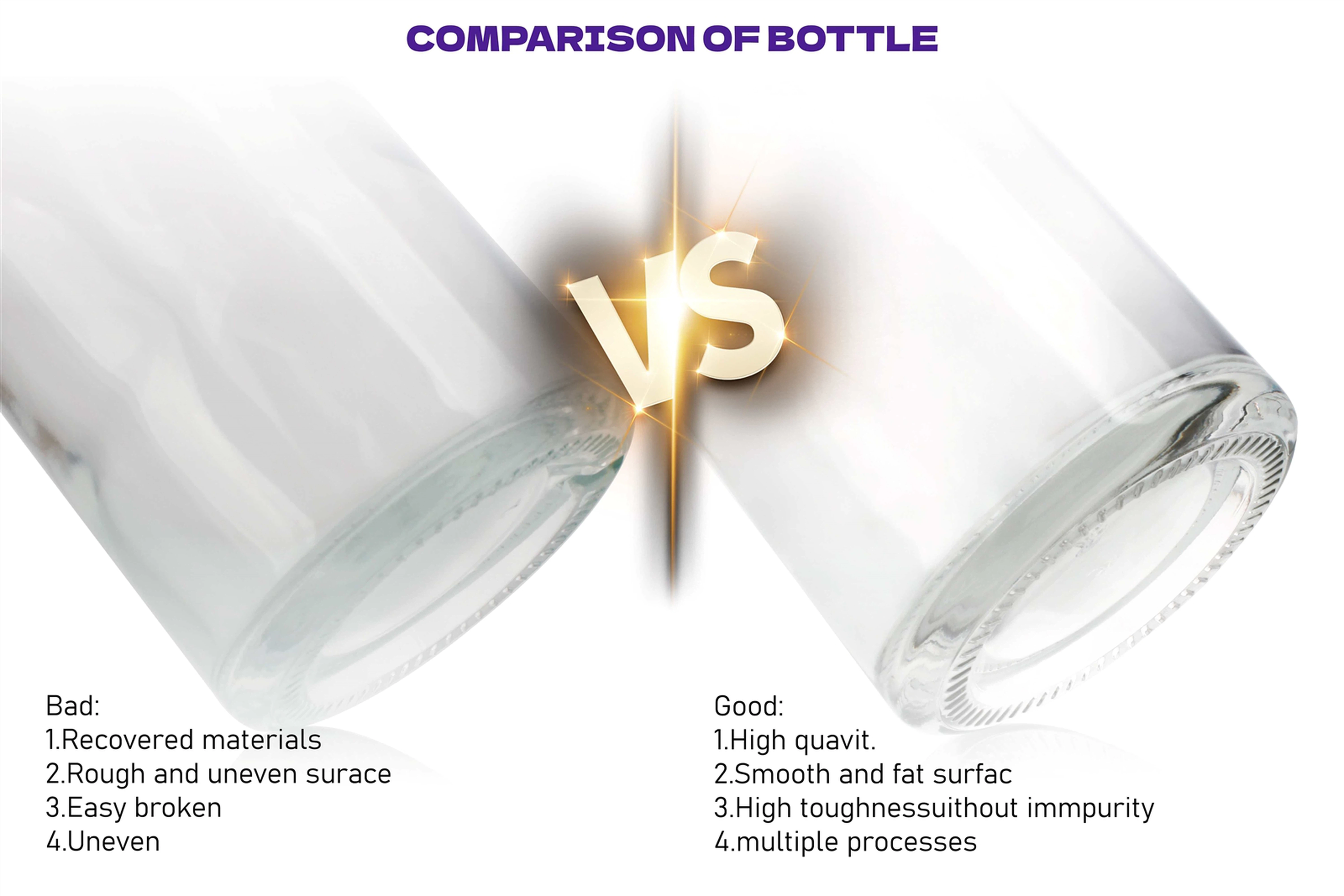 Comparison of glass bottles Comparison of glass bottles