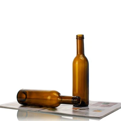 Brown 375ml Glass Bottle For Wine